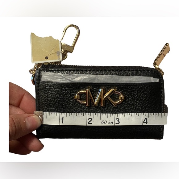 Michael Kors Pipper Small Corner Zip Card Case In Black - Picture 5 of 6